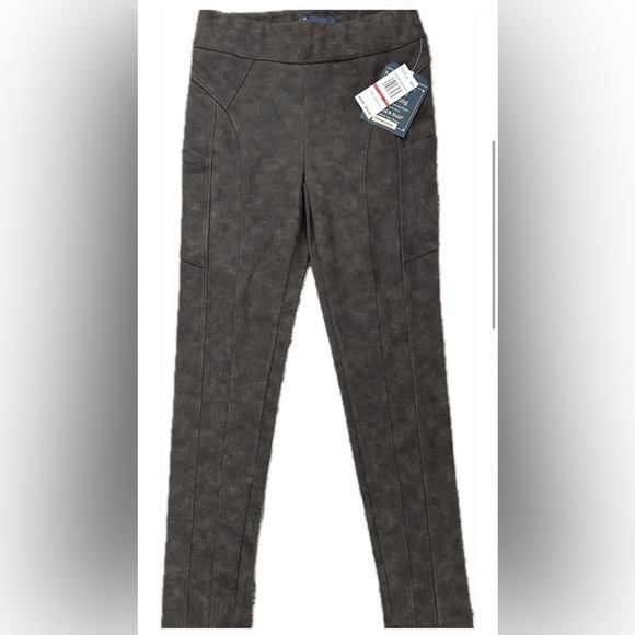 Democracy Pants - NWT Democracy Women’s Brown/Gray Faux Suede Glider Pocket Leggings, Size XS